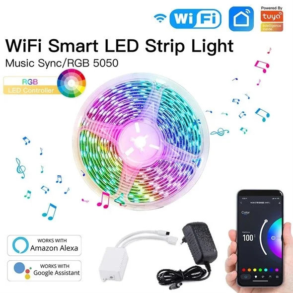 Inteligentna Taśma LED RGB 5m Wi-Fi Moes WLS-X-RGB 3 tasma-smart-led-strip-kit-rgb-5m-wi-fi-moes-wls-x-rgb-2-iShack