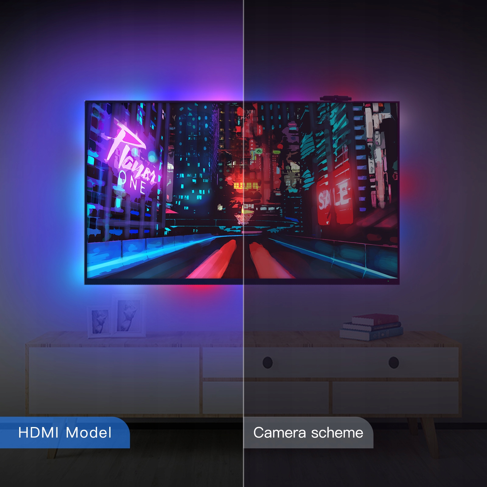 Inteligentna taśma LED do telewizora 55' MOES WLS-CL-TV55 Wi-Fi Tuya 3 Inteligentna taśma LED do telewizora 55' MOES WLS-CL-TV55 Wi-Fi Tuya