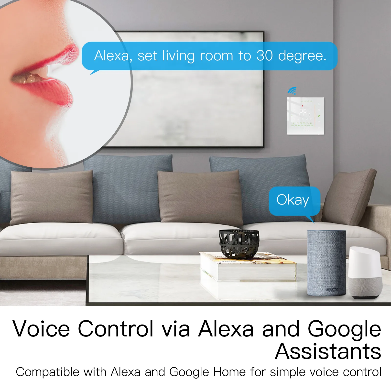 Inteligentny termostat ogrzewanie elektryczne 16A Biały Wi-Fi Moes WHT-006-GBLW Tuya 4 Inteligentny termostat ogrzewanie elektryczne 16A Biały Wi-Fi Moes WHT-006-GBLW Tuya 4