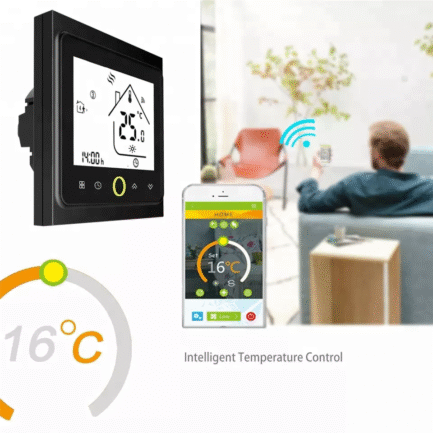 Inteligentny termostat ogrzewanie elektryczne 16A Czarny  Wi-Fi Moes BHT-002-GBLW Tuya 4