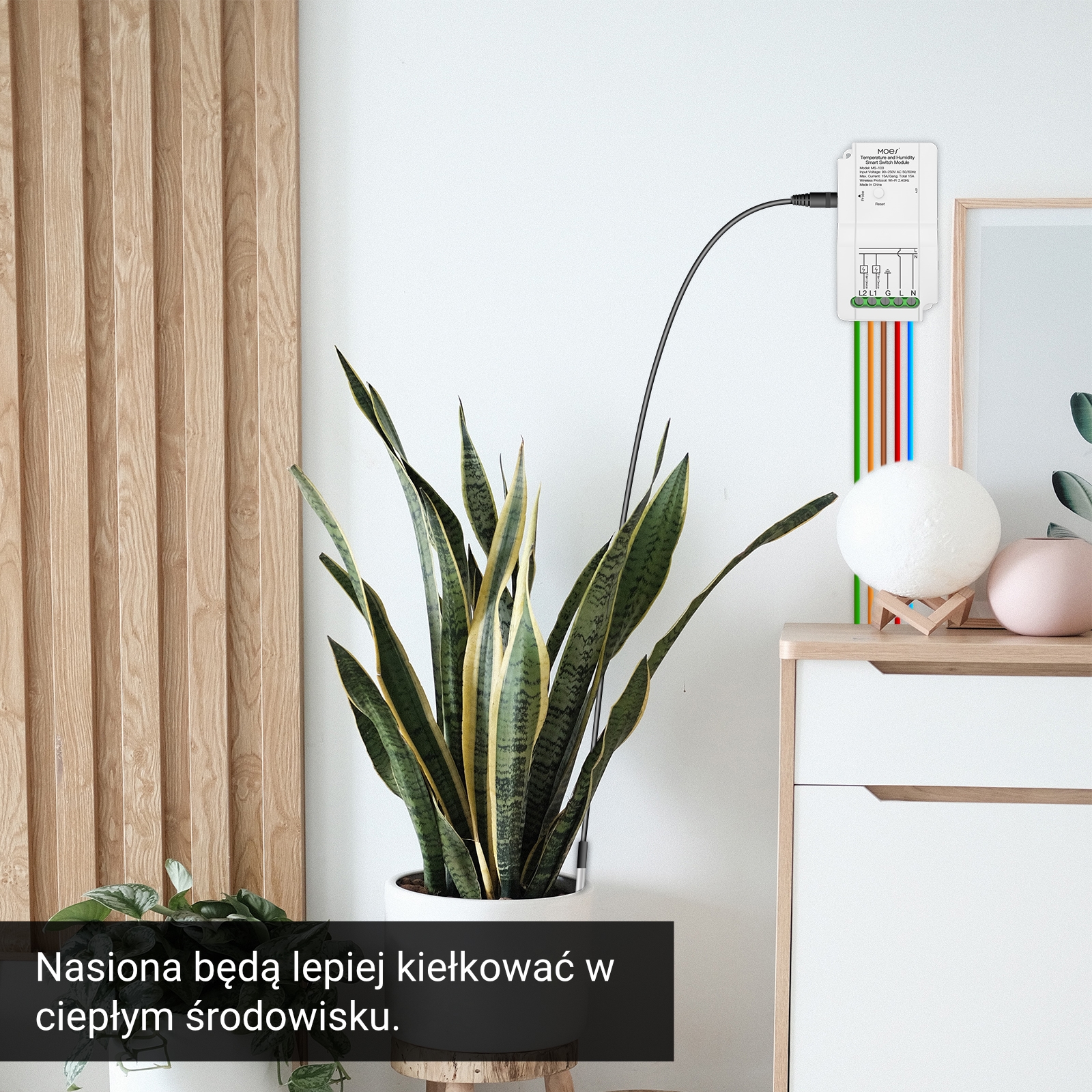 Przekaźnik z czujnikiem temperatury Wi-Fi Moes MS-103-WP Tuya 15 Przekaźnik z czujnikiem temperatury Wi-Fi Moes MS-103-WP Tuya 15