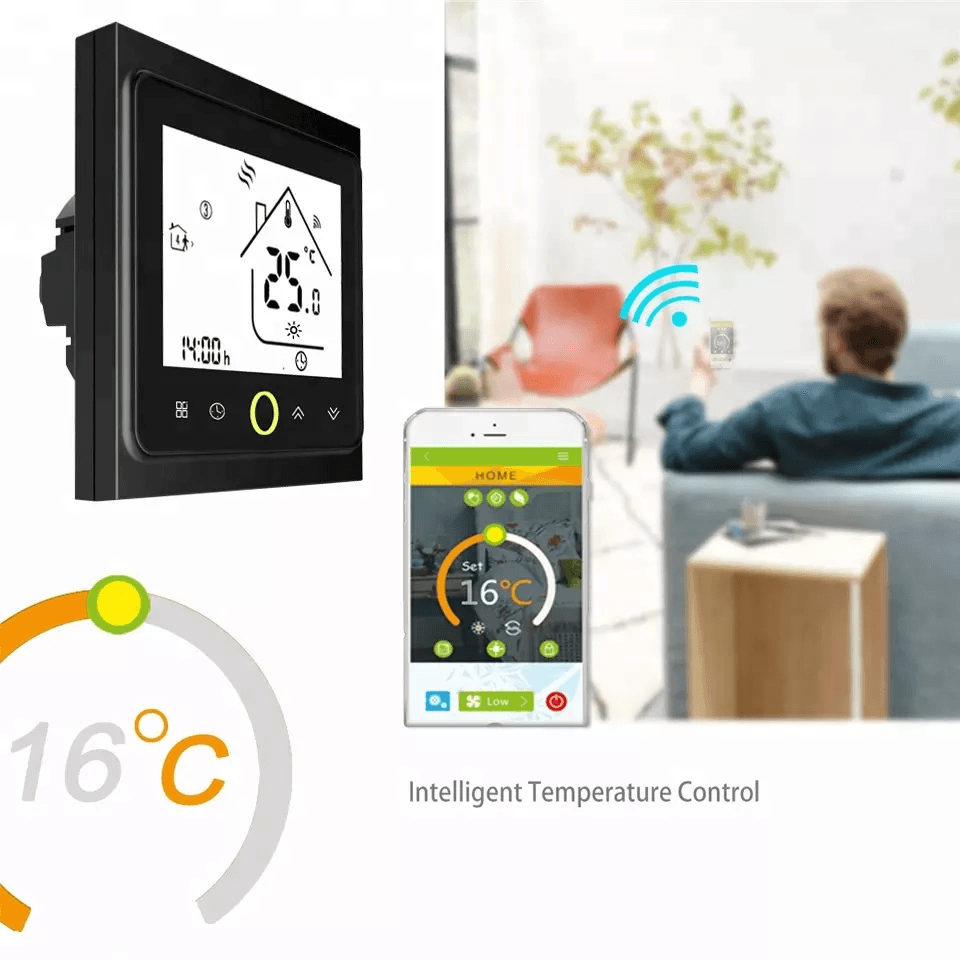 Inteligentny termostat ogrzewanie elektryczne 16A Czarny Wi-Fi Moes BHT-002-GBLW Tuya 4 Inteligentny termostat ogrzewanie elektryczne 16A Czarny Wi-Fi Moes BHT-002-GBLW Tuya