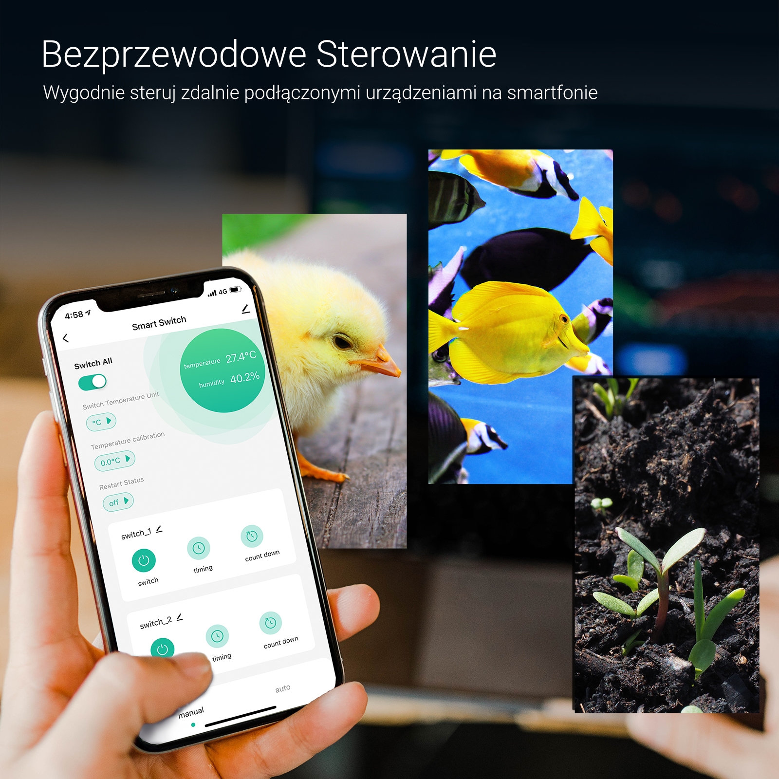 Przekaźnik z czujnikiem temperatury Wi-Fi Moes MS-103-WP Tuya 4 Przekaźnik z czujnikiem temperatury Wi-Fi Moes MS-103-WP Tuya