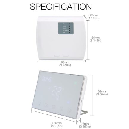 Inteligentny termostat do ogrzewania CO/Wodnego 5A Moes WRHT-8000-GC-BK-EN TUYA 4
