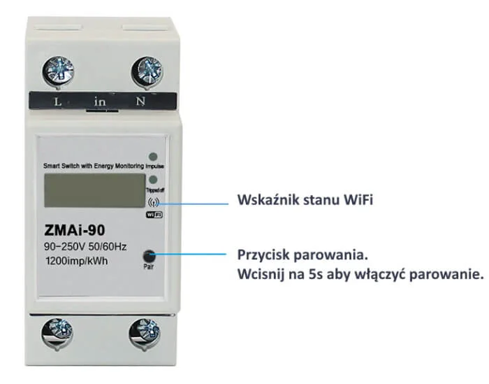 Miernik Energii Watomierz Wi-Fi Moes WCB-WM TUYA 6 Miernik Energii Watomierz Wi-Fi Moes WCB-WM TUYA