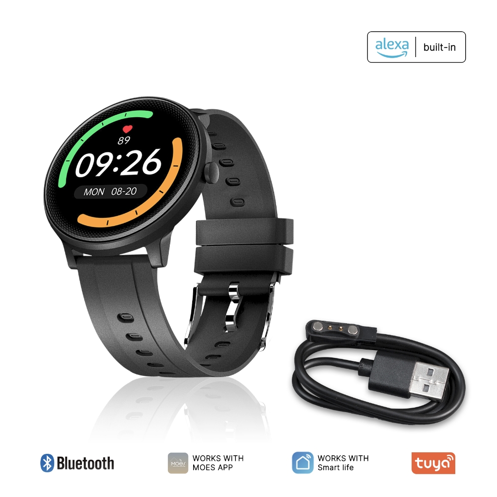Inteligentny zegarek Smartwatch Bluetooth Android i iOS 1.28″ Czarny MOES BW-V15S-EN