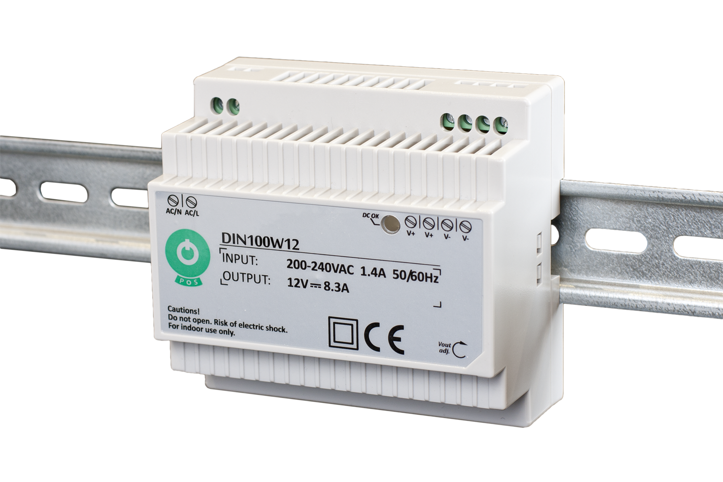 Zasilacz na szynę DIN 6.66A 15V plastic DIN100W15