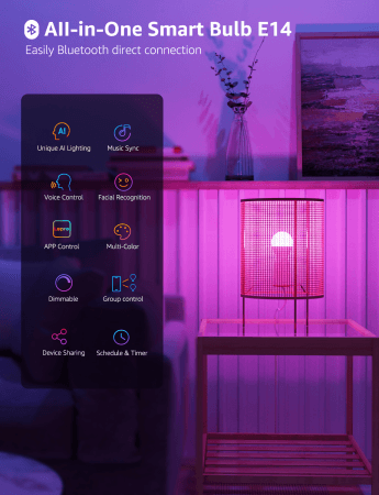 Lepro BP1 AI Smart Bulb E14 - inteligenta żarówka E14 4 Lepro BP1 AI Smart Bulb E14 - inteligenta żarówka E14