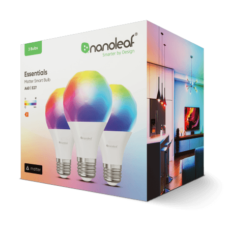 Nanoleaf Essentials Smart Bulbs – zestaw 3 żarówek A19-A60-E27 (technologia Matter)