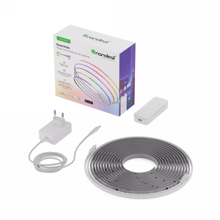 Nanoleaf Essentials Smart Multicolour HD Lightstrip Starter Kit – taśma ledowa 5m, 550 Lm 18W 2700K-6500K, kontroler w zestawie (technologia Matter)