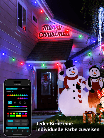 Lepro 15M ZB1 AI Outdoor String Lights - inteligentne wielokolorowe lampki zewnętrzne (15 metrów) 3 Lepro 15M ZB1 AI Outdoor String Lights - inteligentne wielokolorowe lampki zewnętrzne (15 metrów)