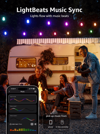 Lepro 30M ZB1 AI Outdoor String Lights - inteligentne wielokolorowe lampki zewnętrzne (30 m) 4 Lepro 30M ZB1 AI Outdoor String Lights - inteligentne wielokolorowe lampki zewnętrzne (30 m)