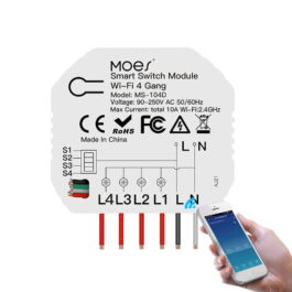 Przekaźnik Dopuszkowy 4-Kanałowy Wi-Fi Moes MS-104D Tuya