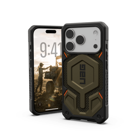 UAG Monarch Pro – etui do iPhone 17 Pro kompatybilne z MagSafe (kevlar element green)