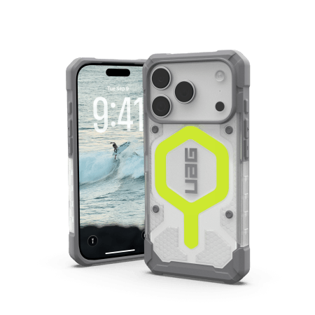 UAG Pathfinder Clear MagSafe – etui do iPhone 17 Pro kompatybilne z MagSafe (active neon)
