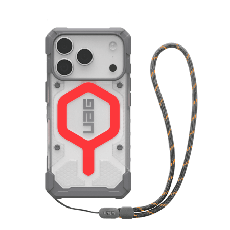 UAG Pathfinder Clear MagSafe Bundle – etui do iPhone 17 Pro kompatybilne z MagSafe oraz smycz na nadgarstek (active lava)