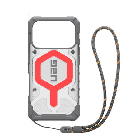 UAG Pathfinder Clear MagSafe Bundle – etui do iPhone 17 Pro kompatybilne z MagSafe oraz smycz na nadgarstek (active lava)
