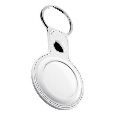 KeyBudz AirTag Keyring – skórzane etui ochronne do AirTag 2- pack (white)