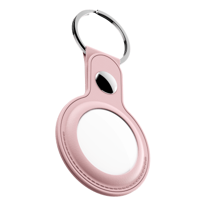 KeyBudz AirTag Keyring – skórzane etui ochronne do AirTag (blush pink)