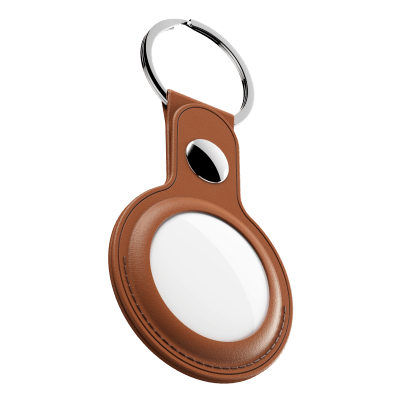 KeyBudz AirTag Keyring – skórzane etui ochronne do AirTag (tan)