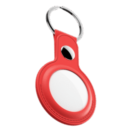 KeyBudz AirTag Keyring – skórzane etui ochronne do AirTag 2- pack (red)