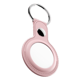 KeyBudz AirTag Keyring – skórzane etui ochronne do AirTag (blush pink)
