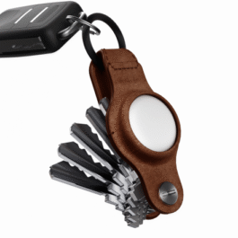 KeySmart Air Leather – organizer do kluczy z etui na AirTag wykonany ze skóry naturalnej (rustic brown)
