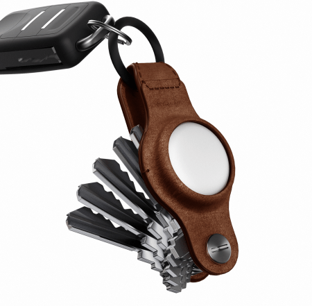 KeySmart Air Leather – organizer do kluczy z etui na AirTag wykonany ze skóry naturalnej (rustic brown)