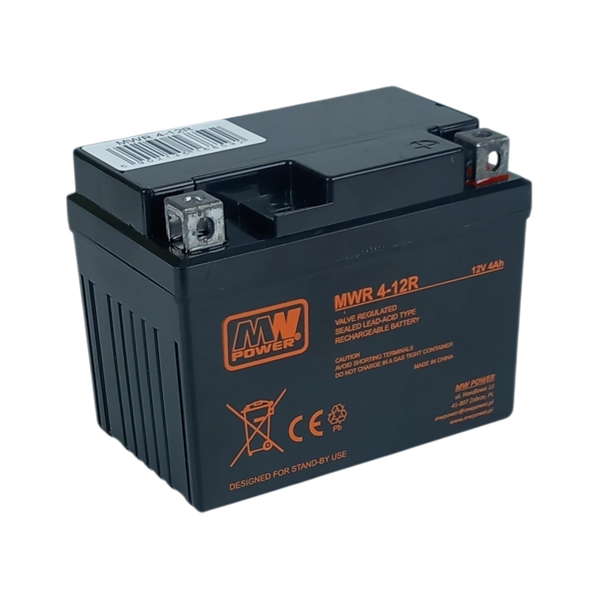 Akumulator Motocyklowy MW Power MWR 4-12R 12V 4Ah AGM VRLA