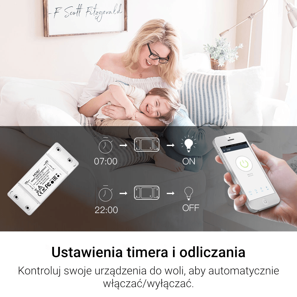 Inteligentny Przekaźnik Wi-Fi + RF Moes MS-101WR Tuya 3 Inteligentny Przekaźnik Wi-Fi + RF Moes MS-101WR Tuya