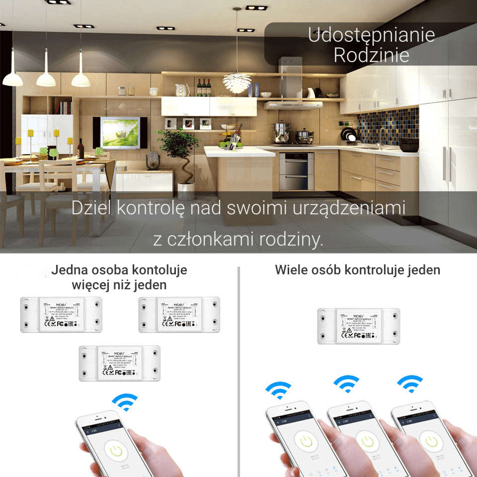 Inteligentny Przekaźnik Wi-Fi + RF Moes MS-101WR Tuya 4 Inteligentny Przekaźnik Wi-Fi + RF Moes MS-101WR Tuya