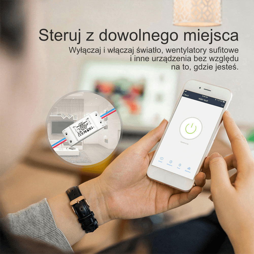 Inteligentny Przekaźnik Wi-Fi + RF Moes MS-101WR Tuya 5 Inteligentny Przekaźnik Wi-Fi + RF Moes MS-101WR Tuya