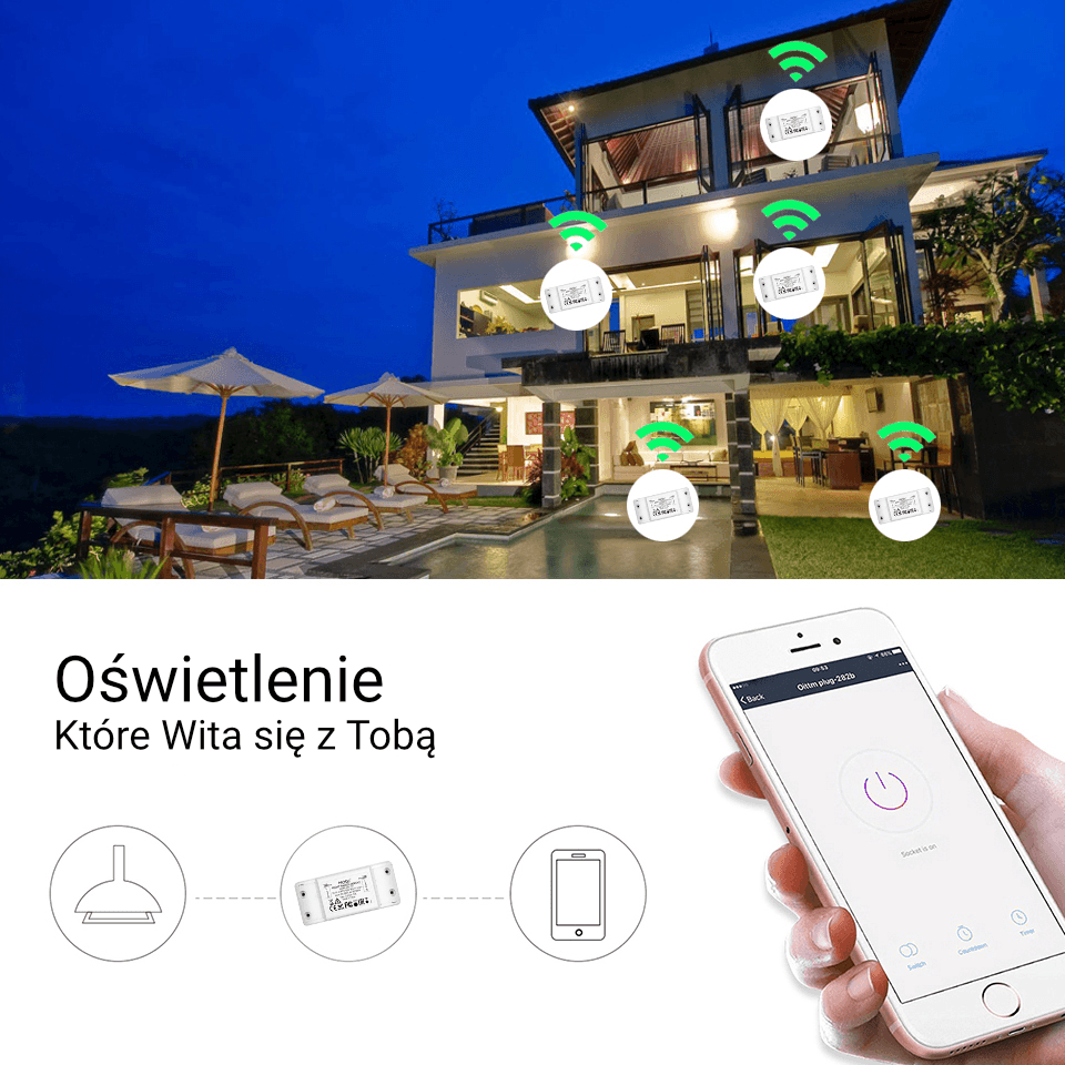 Inteligentny Przekaźnik Wi-Fi + RF Moes MS-101WR Tuya 6 Inteligentny Przekaźnik Wi-Fi + RF Moes MS-101WR Tuya