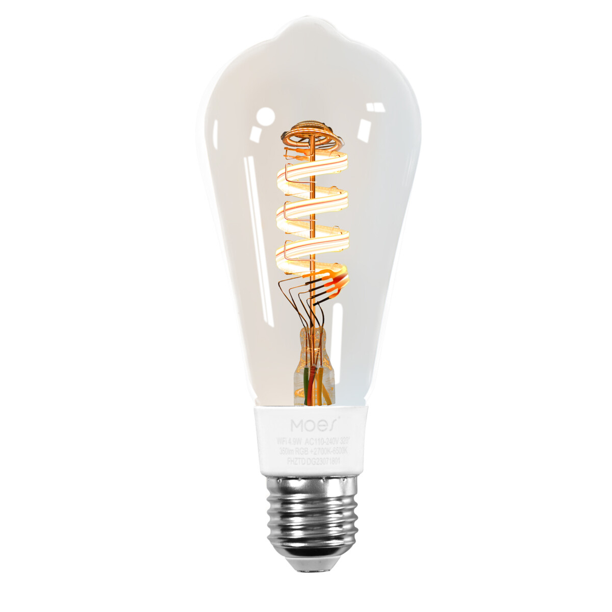 Inteligentna żarówka WiFi E27 LED RGB 16 mln kolorów 2700–6500K Dimmable MOES WB-TDS5-RCW-E27-MS TUYA