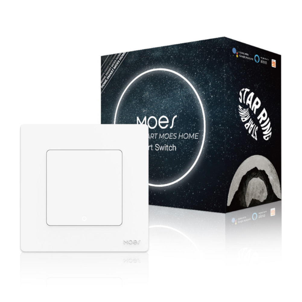 Przełącznik Star Ring Zigbee 1-Gang Biały Moes ZS-SR-EU1-WH-MS Tuya 1 Przełącznik Star Ring Zigbee 1-Gang Biały Moes ZS-SR-EU1-WH-MS Tuya