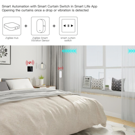 Czujnik wibracji  dragnia udaru Zigbee Moes ZSS-Z-VBR TUYA 4