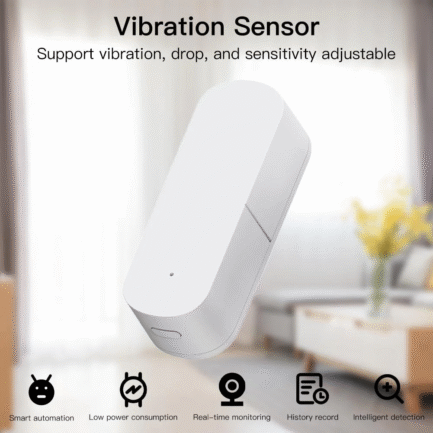 Czujnik wibracji  dragnia udaru Zigbee Moes ZSS-Z-VBR TUYA 6