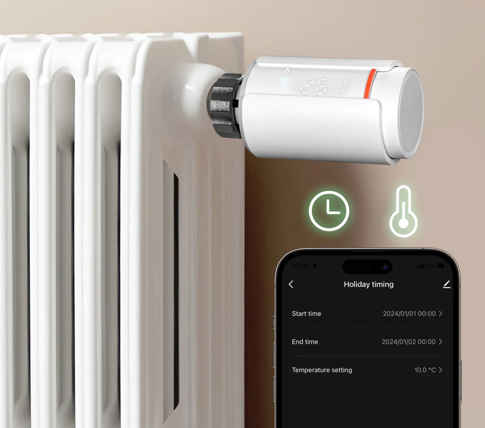 Głowica termostatyczna Star Ring Biala Moes ZTRV-S01-WH-MS Zigbee Tuya 5