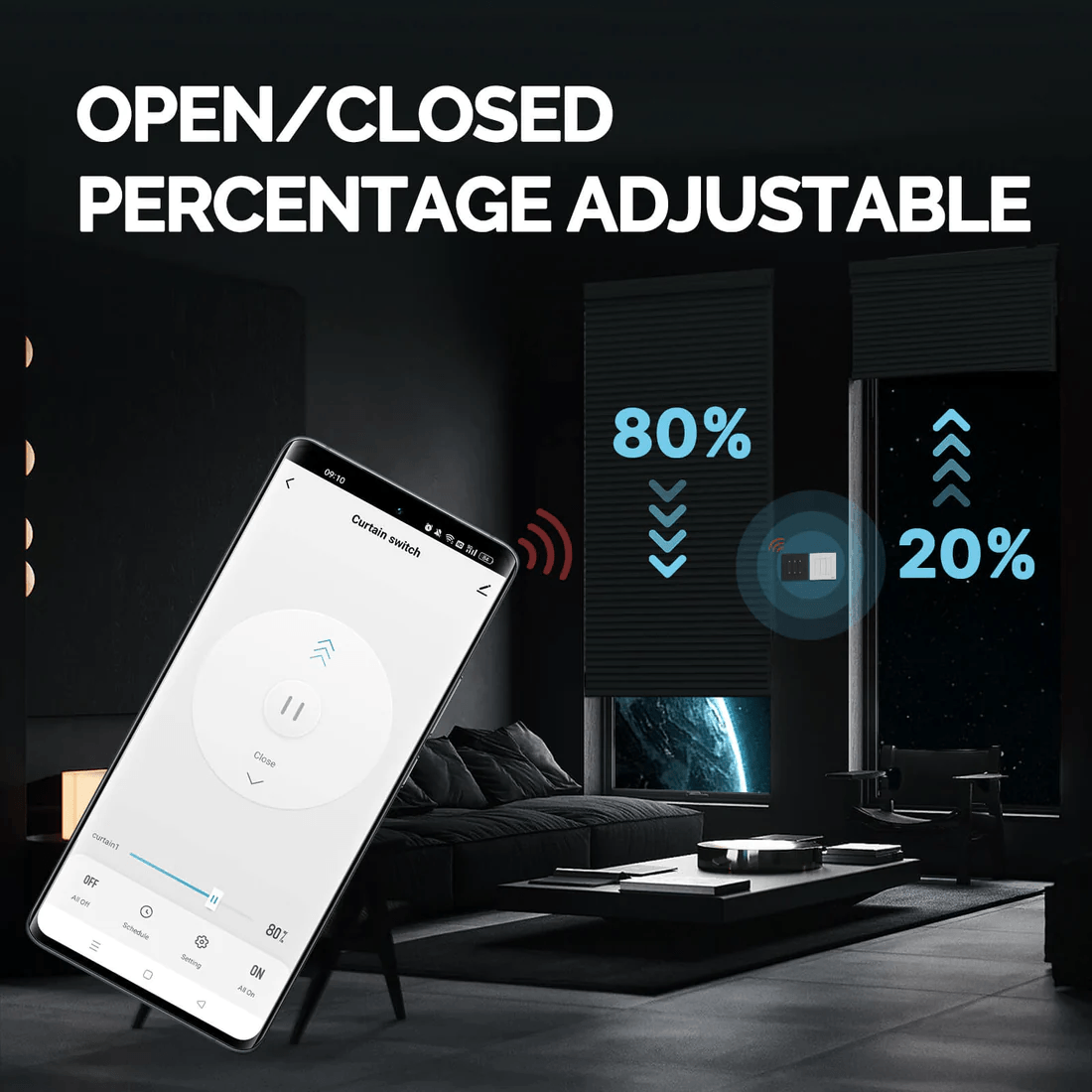 Przełącznik rolet Star Ring Zigbee + RF EU Biały Tuya 2 Przełącznik rolet Star Ring Zigbee + RF EU Biały Tuya 2