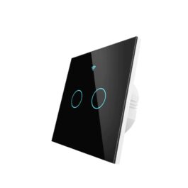 Dotykowy włącznik podwójny czarny Wi‑Fi RF Moes Tuya