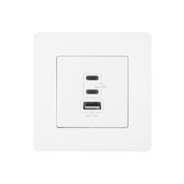 Gniazdko ścienne z ładowarką GaN, Moes TK-SR-EU-2C1A-30 Star Ring 30W PD 3.0 3 porty USB (2× USB-…