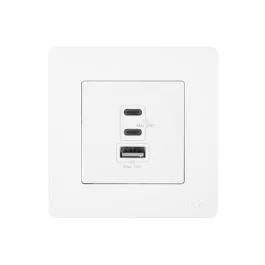 Gniazdko ścienne z ładowarką GaN, Moes TK-SR-EU-2C1A-30 Star Ring 30W PD 3.0 3 porty USB (2× USB-…