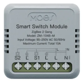 Przekaznik dopuszkowy podwójny Mini Zigbee Moes ZM-104B-M Tuya