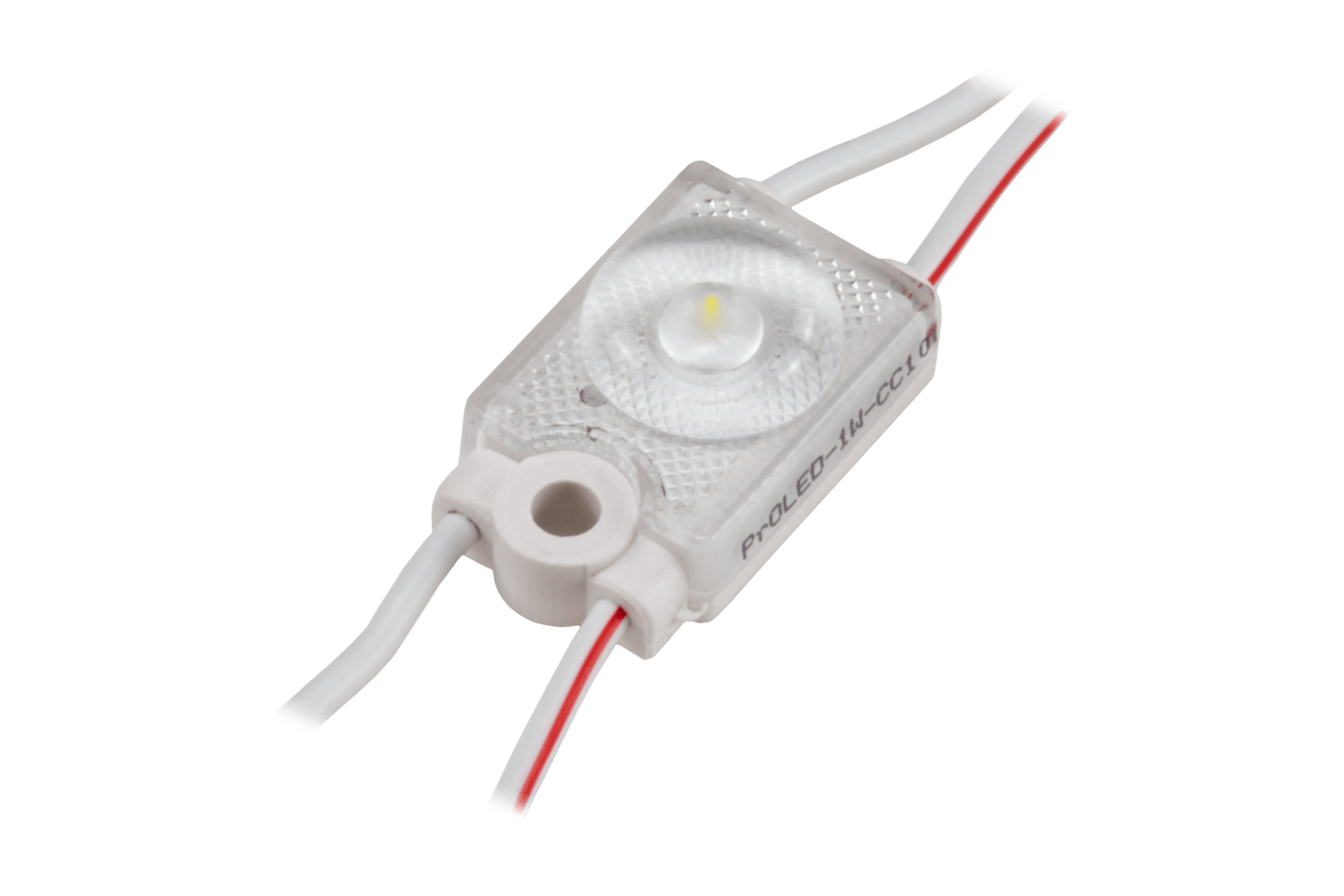 Moduł LED 12V 0,36W 58lm 100mm pryzmat 175° 6500K