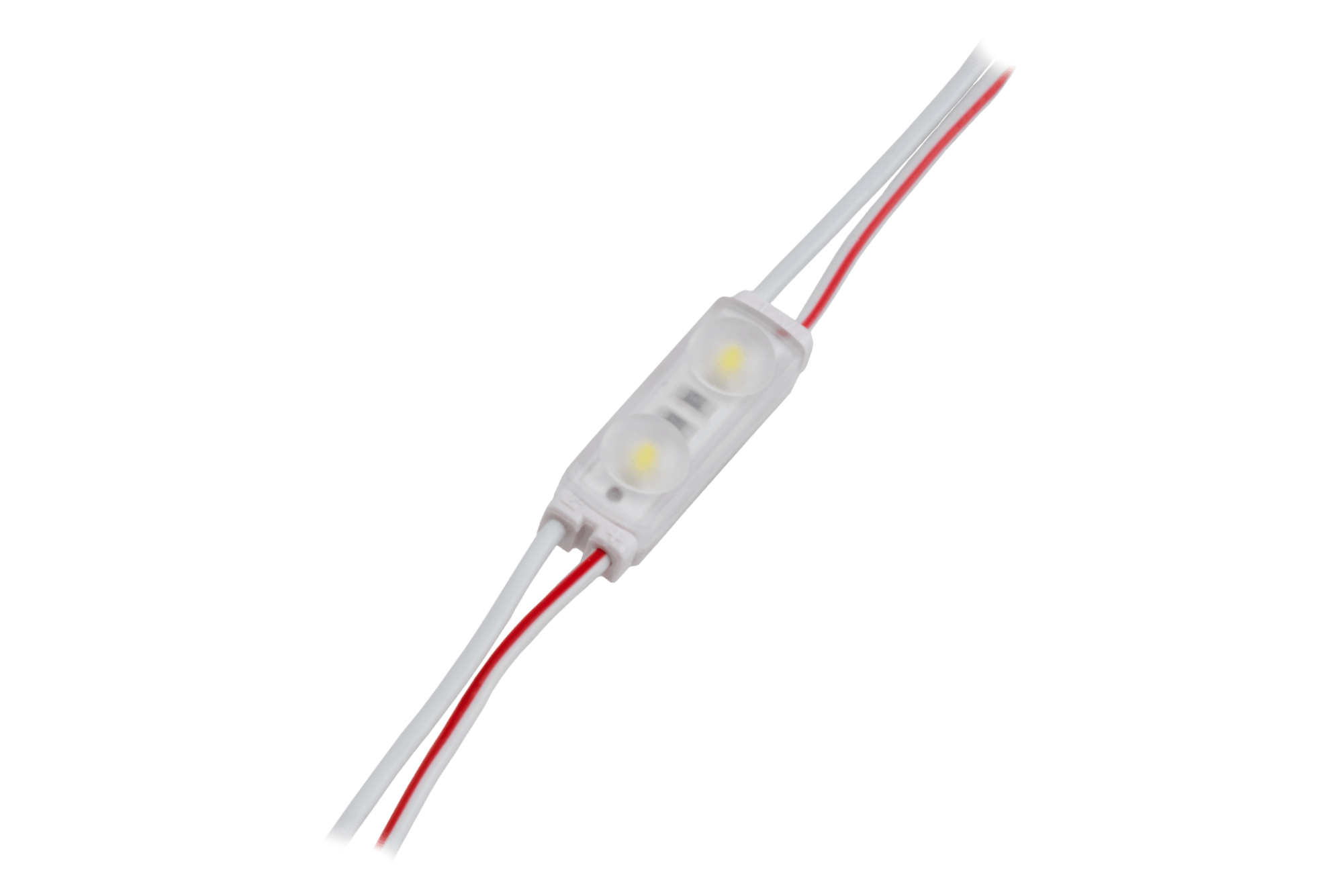 Moduł LED 12V 0,5W z 2 diodami, 7000K, 140° soczewkami
