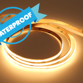 Taśma LED  COB 8W 320 chips/m CRI >90 12V biala ciepla 3000K IP65 5m