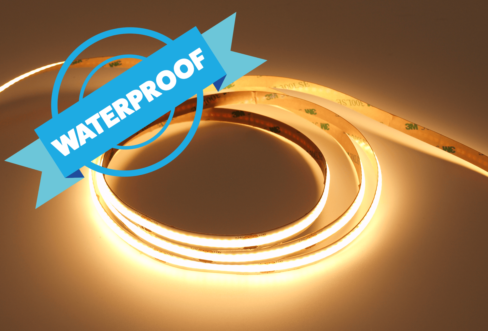 Taśma LED COB 8W 320 chips/m CRI >90 12V biala ciepla 3000K IP65 5m 1 Taśma LED COB 8W 320 chips/m CRI >90 12V biala ciepla 3000K IP65 5m 1