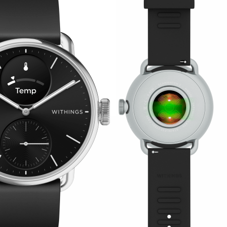 Withings Scanwatch 2 - zegarek z funkcją EKG, pomiarem pulsu i SPO2 oraz mierzeniem aktywności fizycznej i snu (38mm, black) 2 Withings Scanwatch 2 - zegarek z funkcją EKG, pomiarem pulsu i SPO2 oraz mierzeniem aktywności fizycznej i snu (38mm, black)