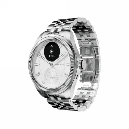 Withings Scanwatch Nova Brilliant – zegarek z funkcją EKG, pomiarem pulsu, SPO2 i temperatury oraz mierzeniem aktywności fizycznej i snu (39mm, titanium gray)