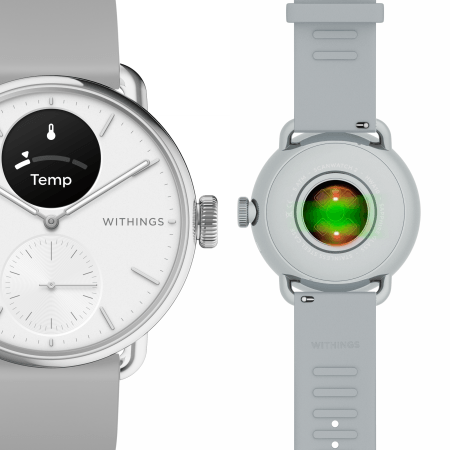 Withings Scanwatch 2 – zegarek z funkcją EKG, pomiarem pulsu i SPO2 oraz mierzeniem aktywności fizycznej i snu (38mm, white)